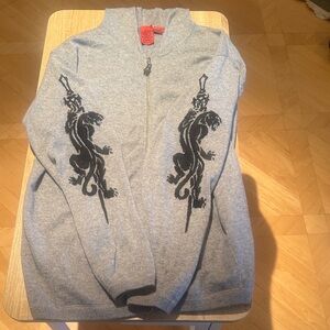 Cashmere, beautiful versatile, top with zipper and hood. Beautiful hoodie with